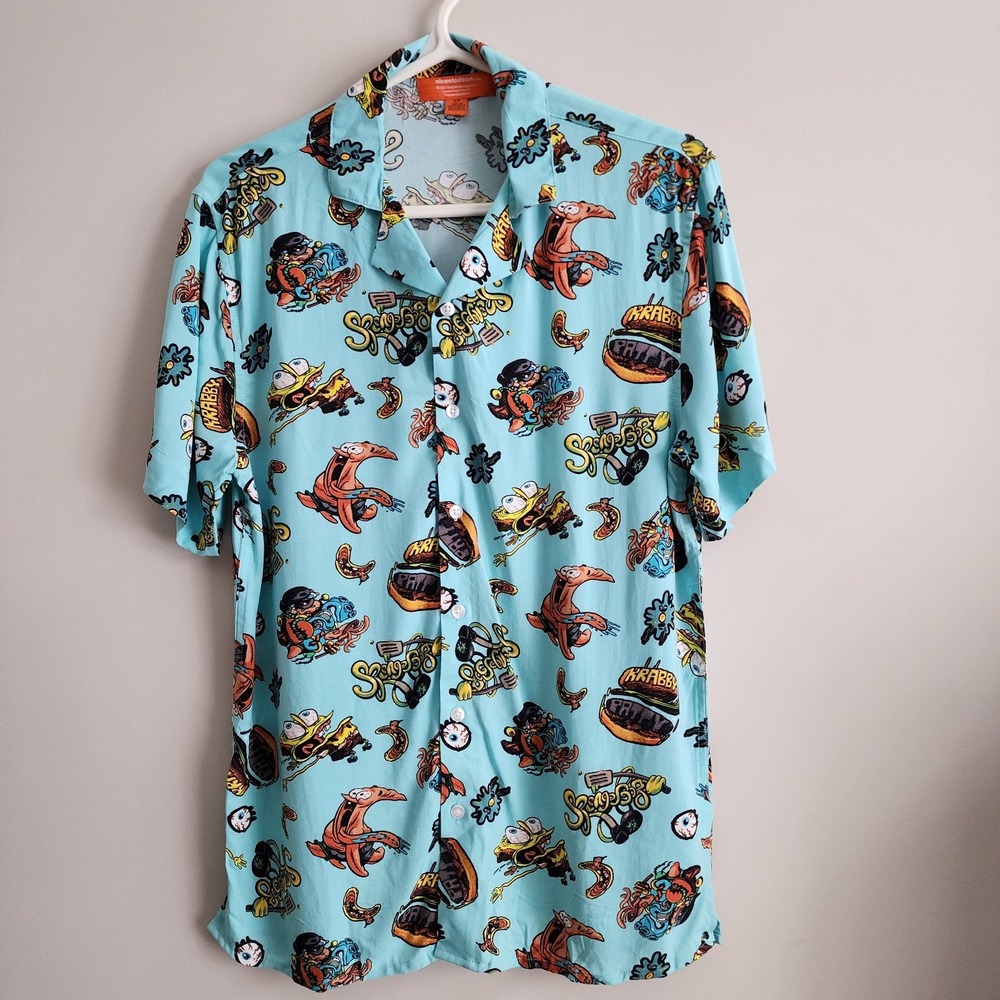 SpongeBob SquarePants Patrick Hawaiian Shirt Mens‎ Small Vacation Beach Resort